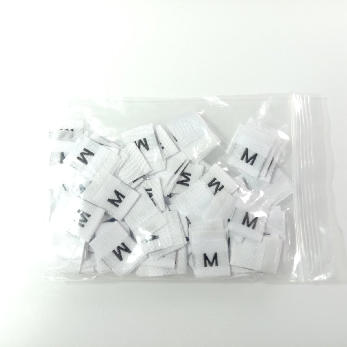 100pcs Clothing Size Label Tags XS S M L XL 2XL 3XL 4XL Black Text White Garment Clothes T Shirt Dress Fabric - M White - Asia Sell