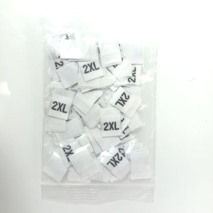 100pcs Clothing Size Label Tags XS S M L XL 2XL 3XL 4XL Black Text White Garment Clothes T Shirt Dress Fabric - S white - Asia Sell