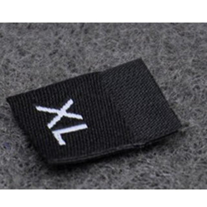 100pcs Clothing Size Label Tags XS S M L XL 2XL 3XL 4XL Black Text White Garment Clothes T Shirt Dress Fabric - XL Black - Asia Sell
