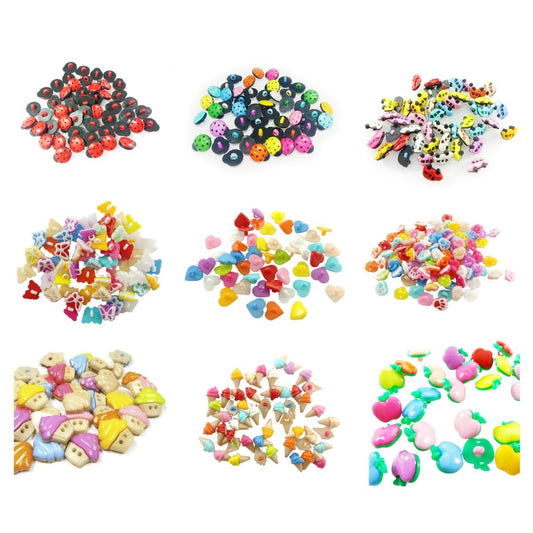 10-200pcs-Shank Loop Buttons Butterfly Cupcake Car Heart Paw Icecream Ladybug Apple Childrens Clothing Crafts - Car - 10pcs - Asia Sell