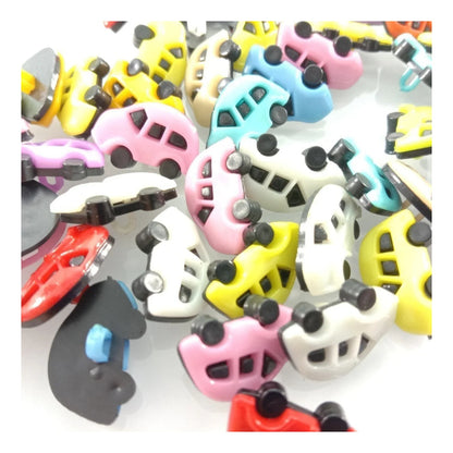 10-200pcs-Shank Loop Buttons Butterfly Cupcake Car Heart Paw Icecream Ladybug Apple Childrens Clothing Crafts - Car - 10pcs - Asia Sell
