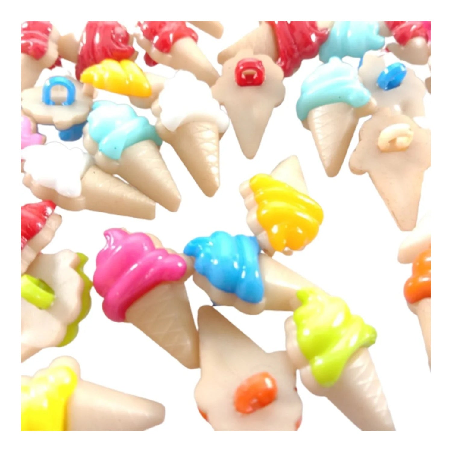 10-200pcs-Shank Loop Buttons Butterfly Cupcake Car Heart Paw Icecream Ladybug Apple Childrens Clothing Crafts - Ice-Cream - 10pcs - Asia Sell