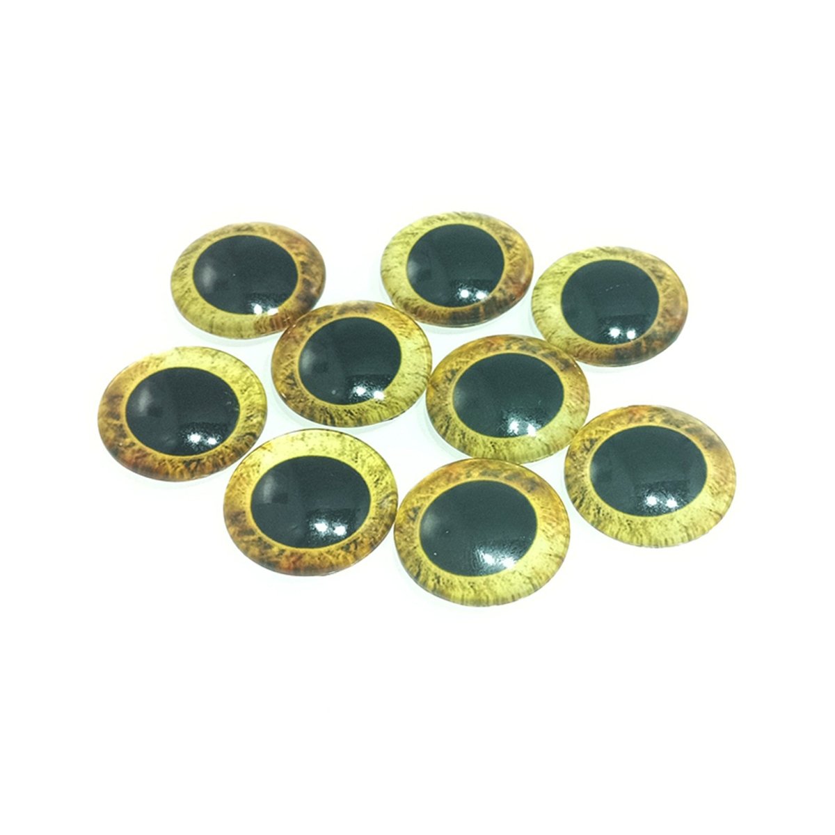 10-40pcs 20mm Doll Owl Animal Glass Eyes Large Pupils Glass Cabochon - 10 - Yellow Brown - Asia Sell