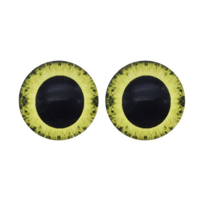 10-40pcs 20mm Doll Owl Animal Glass Eyes Large Pupils Glass Cabochon - 10 - Yellow Green - Asia Sell