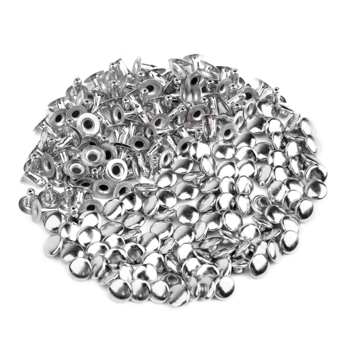10-500 Sets 3-7mm Round Silver Metal Rivets DIY Clothes Shoes Eyelets DIY Leather Craft Clothing - 10 Pairs 3mm Silver - - Asia Sell