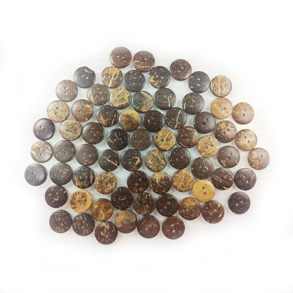 1000pcs 2 Holes Clothing Buttons Coconut Shell Round Wooden 13-18mm Sewing - 13mm - Asia Sell