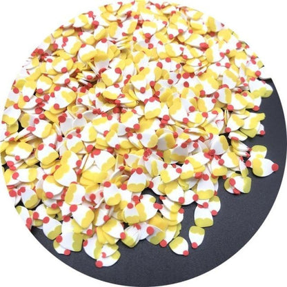 1000pcs 3-6mm Mixed Fruit Animal Clay Beads Decoration Crafts Scrapbook Nail Art - Flowers 2 - - Asia Sell
