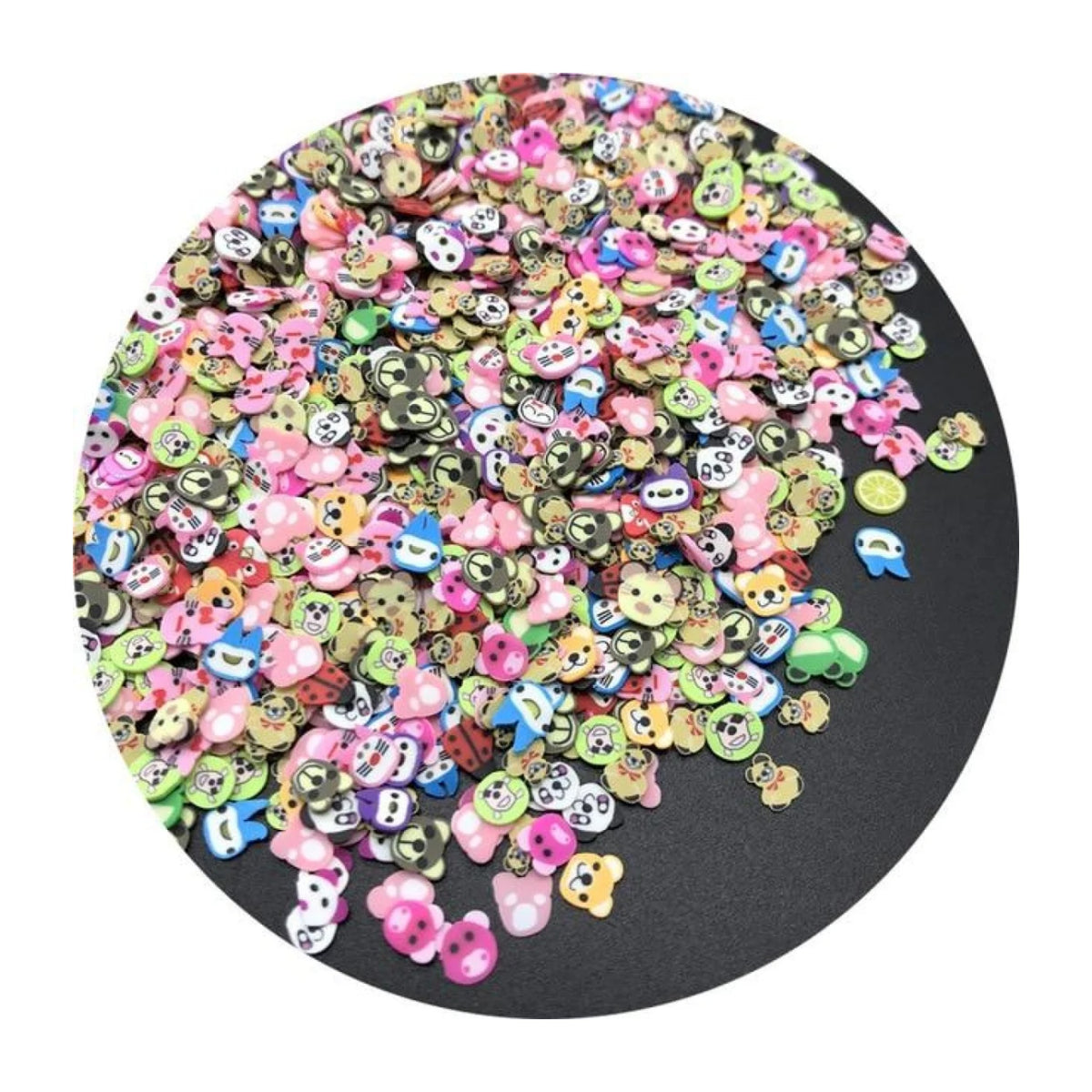 1000Pcs 3-6Mm Mixed Fruit Animal Clay Beads Decoration Crafts Scrapbook Nail Art 01 - Tube Cuts