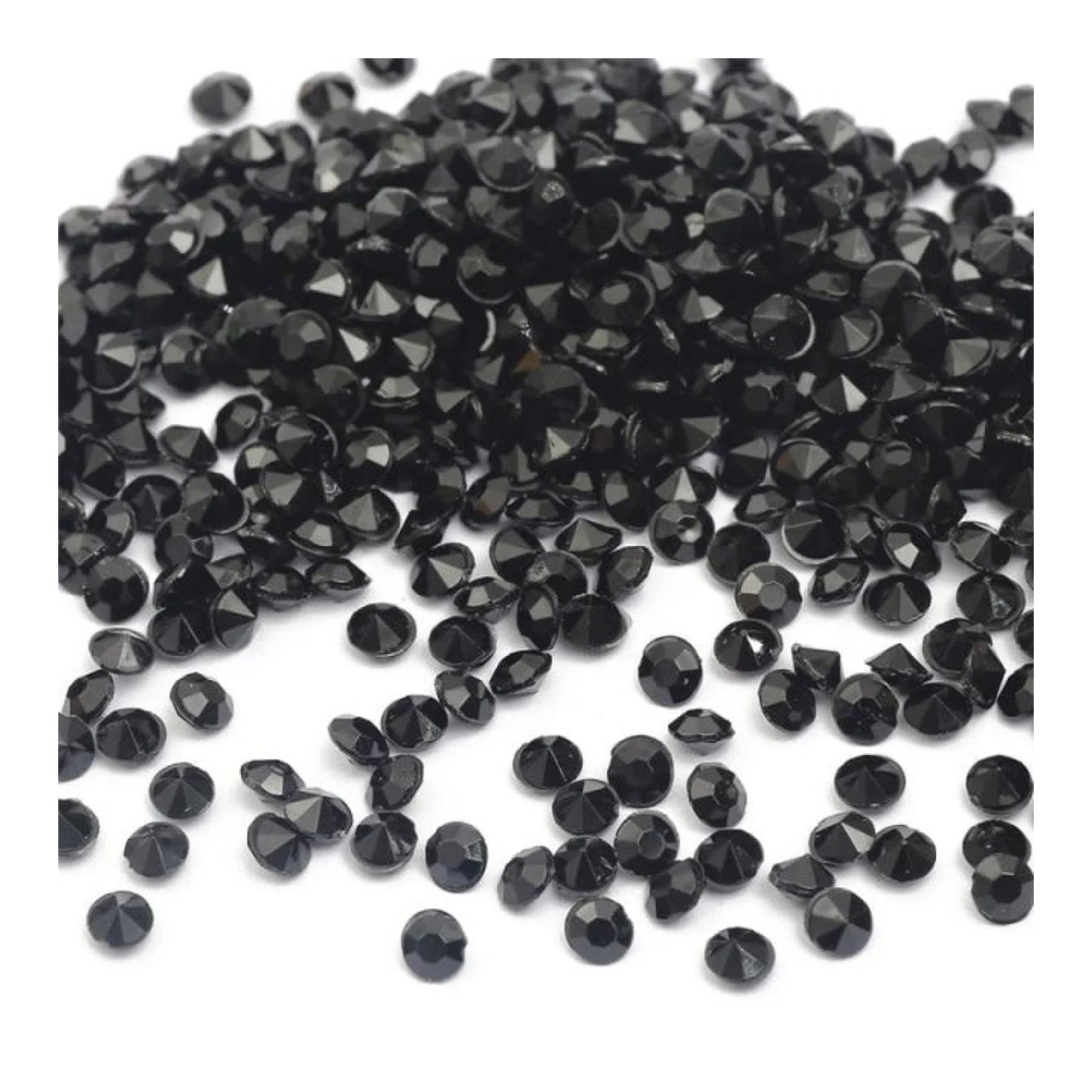 1000pcs 4.2mm Acrylic Diamond Crystal Bling Transparent For Wedding Party Decoration Table Scatter Bead - black - 4.2mm - Asia Sell