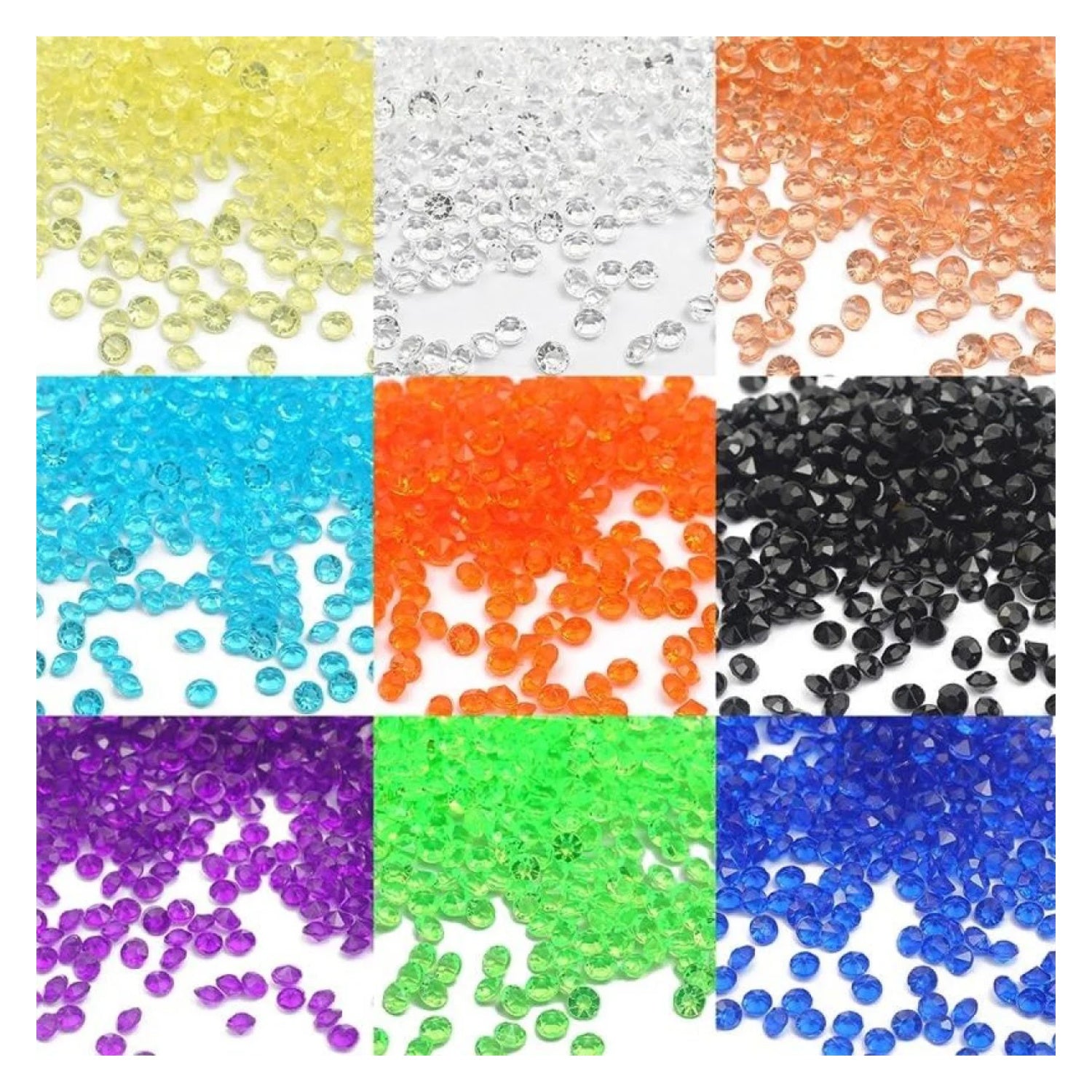 1000pcs 4.2mm Acrylic Diamond Crystal Bling Transparent For Wedding Party Decoration Table Scatter Bead - black - 4.2mm - Asia Sell