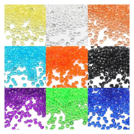 1000pcs 4.2mm Acrylic Diamond Crystal Bling Transparent For Wedding Party Decoration Table Scatter Bead - black - 4.2mm - Asia Sell