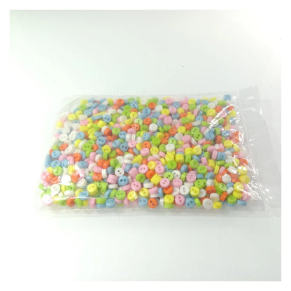 1000pcs 6mm Mixed Colour 2-Hole Resin Mini Buttons Sewing Round Doll Crafts - - Asia Sell