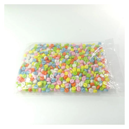 1000pcs 6mm Mixed Colour 2-Hole Resin Mini Buttons Sewing Round Doll Crafts - - Asia Sell