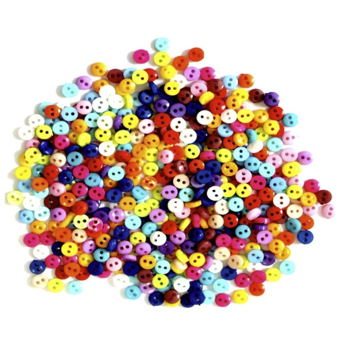 1000pcs Children's Baby's Clothing Buttons 6mm Round Colourful 2 Hole - Asia Sell