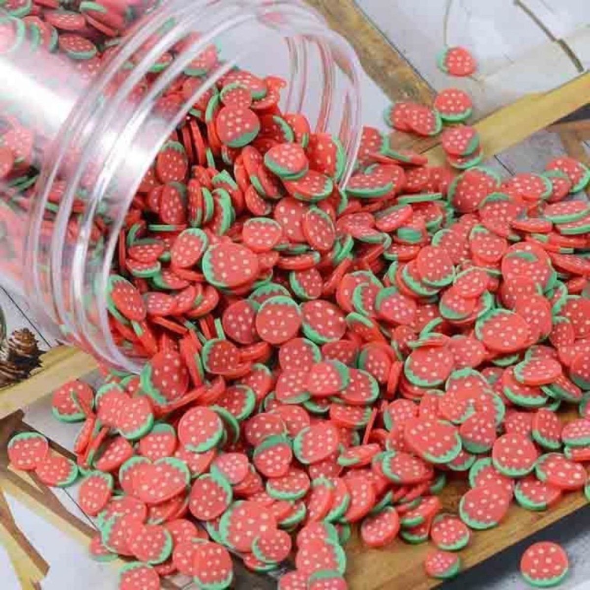 1000pcs Fruit Slice Nail Art Slices Charms 10g Decorations - Strawberries 2 - - Asia Sell