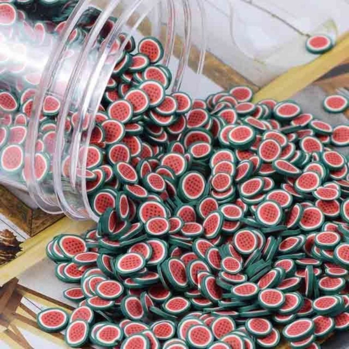 1000pcs Fruit Slice Nail Art Slices Charms 10g Decorations - Watermelons 1 - - Asia Sell