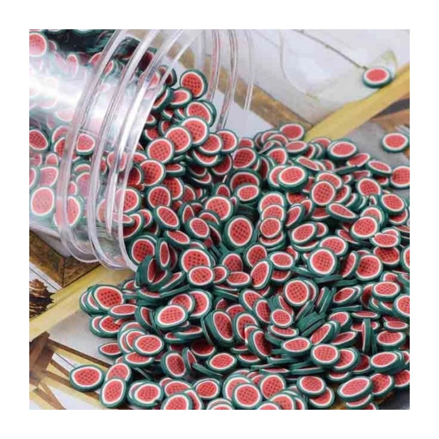 1000pcs Fruit Slice Nail Art Slices Charms 10g Decorations - Watermelons 1 - Asia Sell