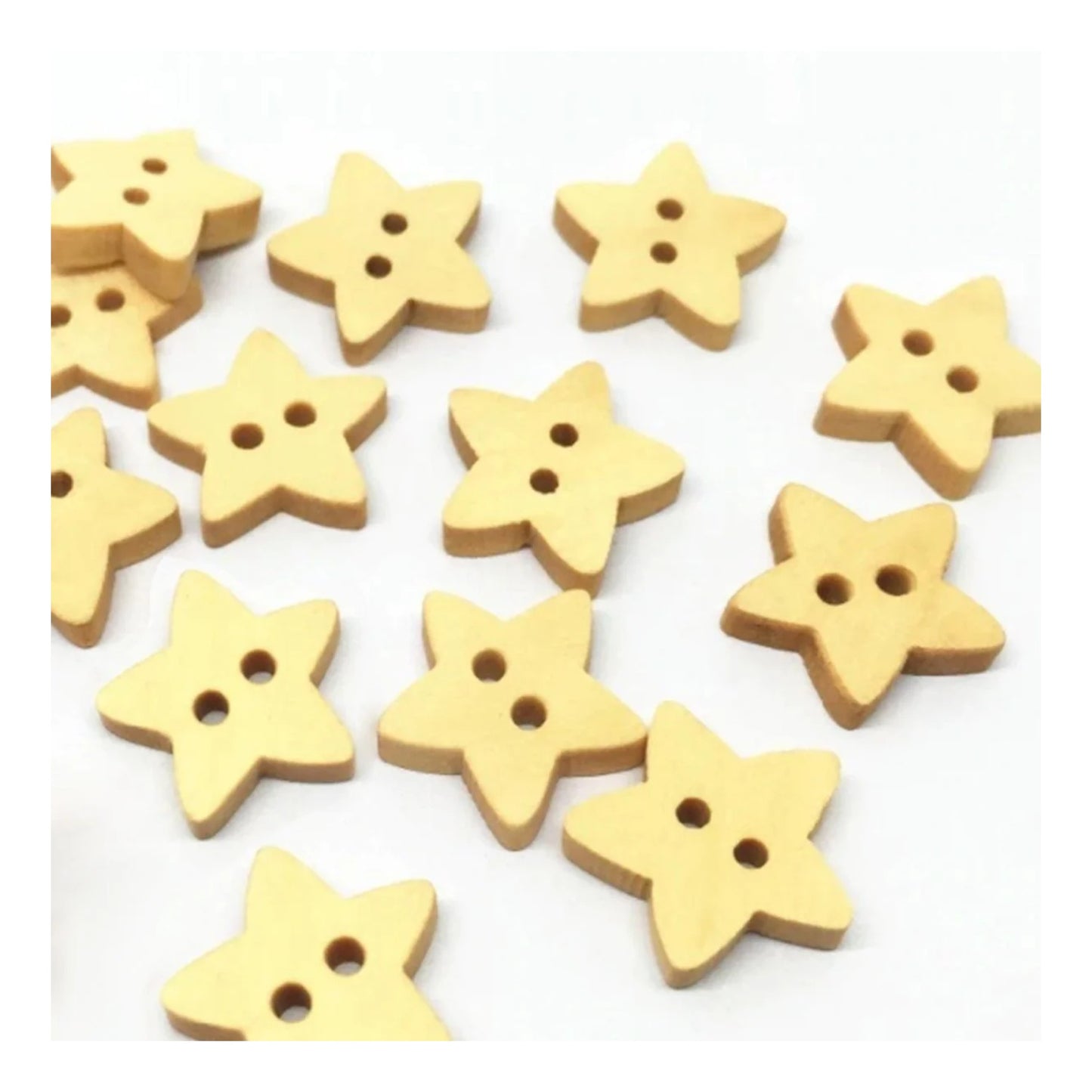 1000pcs Star Wood Buttons 2 Holes Sewing Baby Clothing Wooden Button 13mm - - Asia Sell