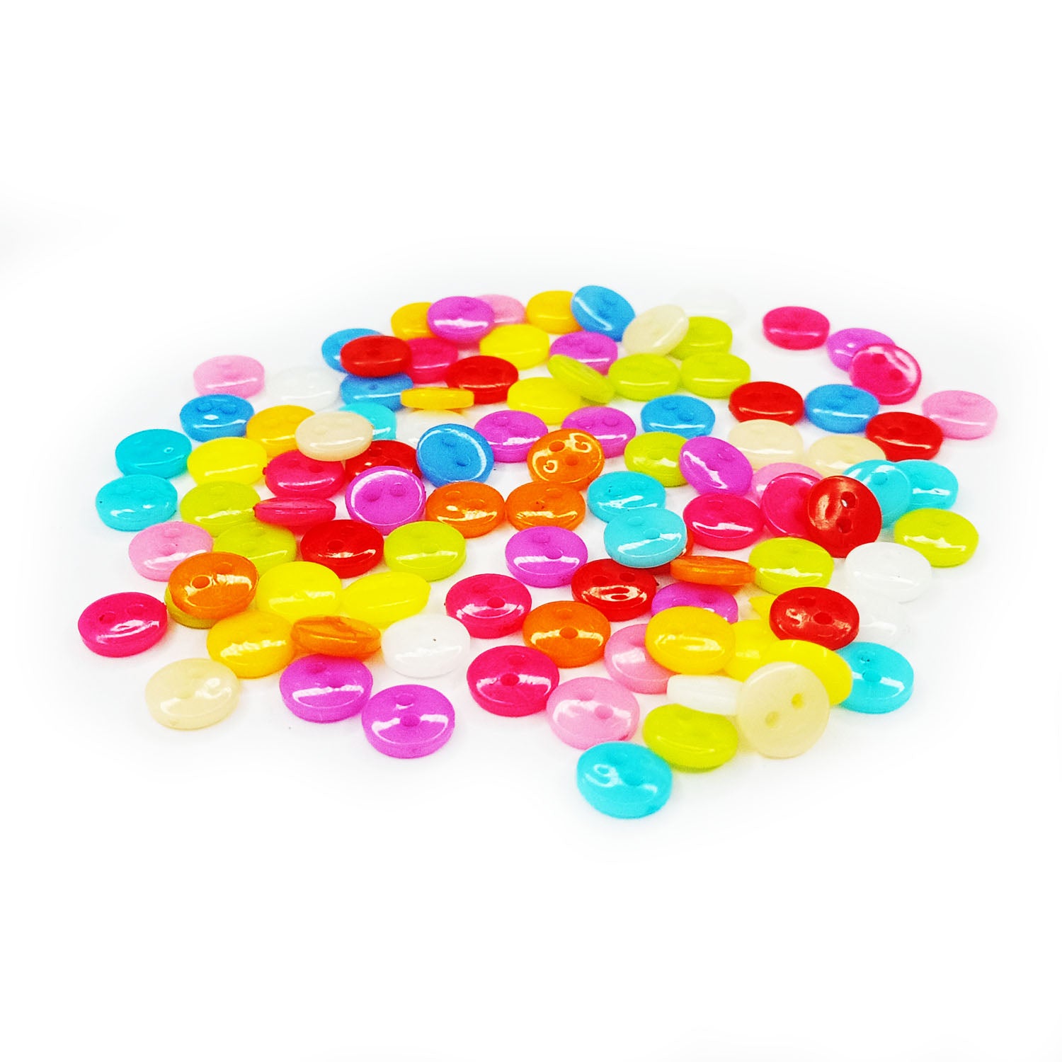 1000pcs 2 Hole Children's Baby's Clothing Buttons 7.5mm Round Colourful - Side Image | Asia Sell