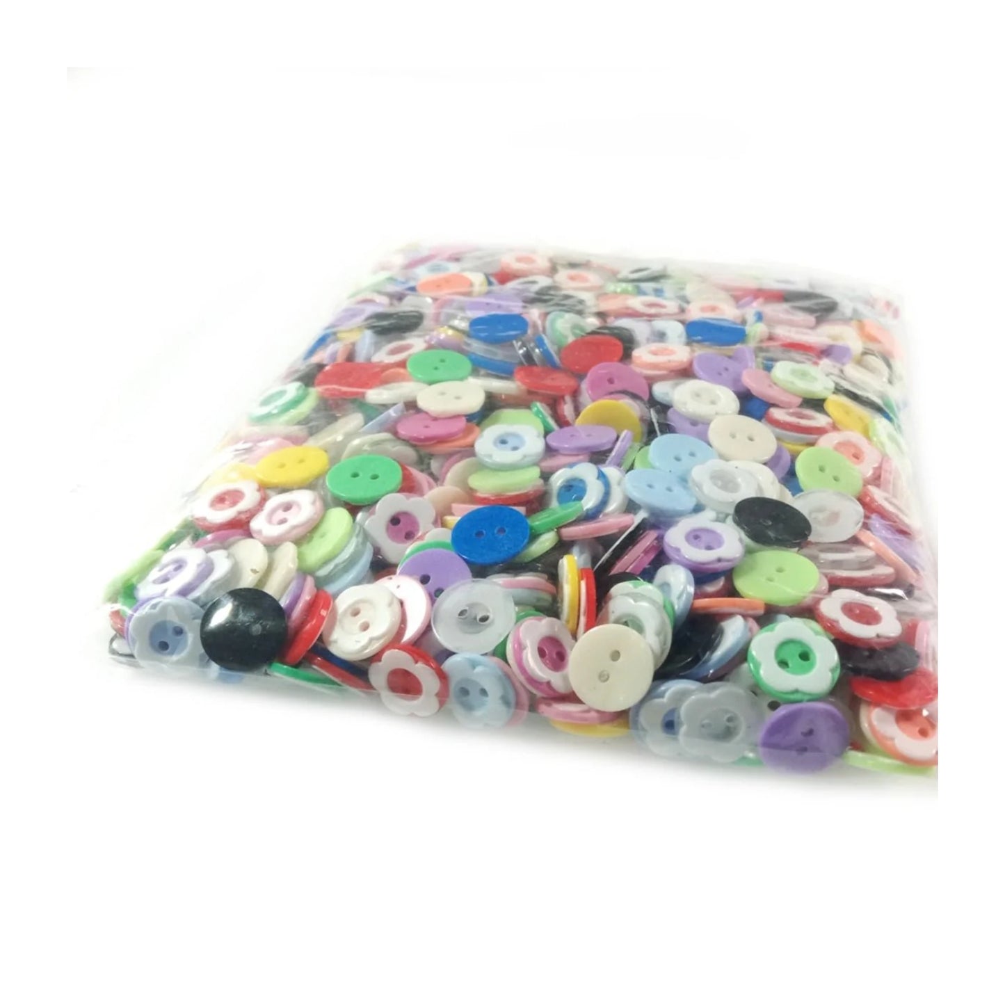 1000x 13mm Flower Buttons 2 Hole Two Tone Flower Buttons Sewing Dress Mixed White - - Asia Sell