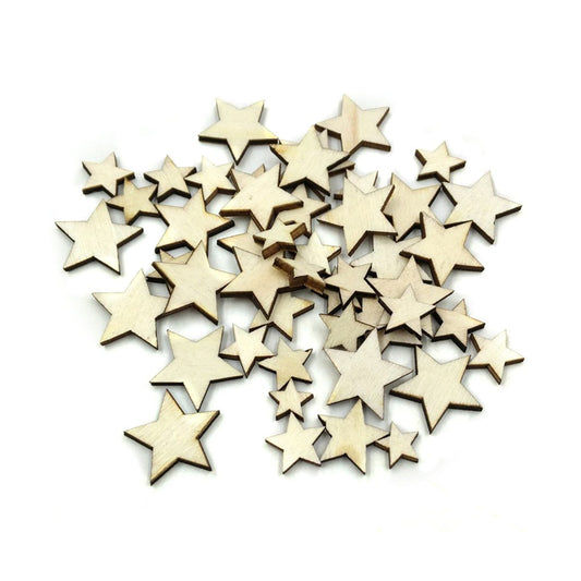 1000x Wooden Stars Small Confetti 10-20mm Wood Crafts Decorations - Asia Sell
