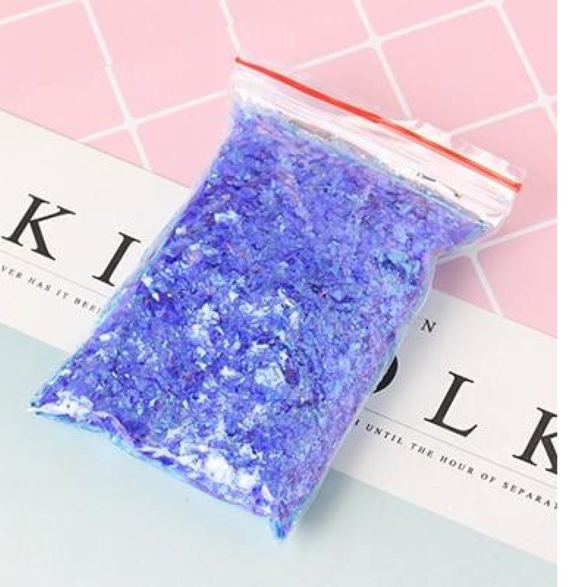 100g Holographic Nail Decoration Flakes Glitter DIY Nail Art 3D Sequin - Blue - - Asia Sell