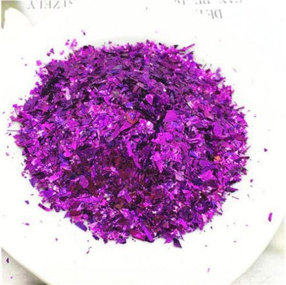 100g Holographic Nail Decoration Flakes Glitter DIY Nail Art 3D Sequin - Dark Purple - - Asia Sell