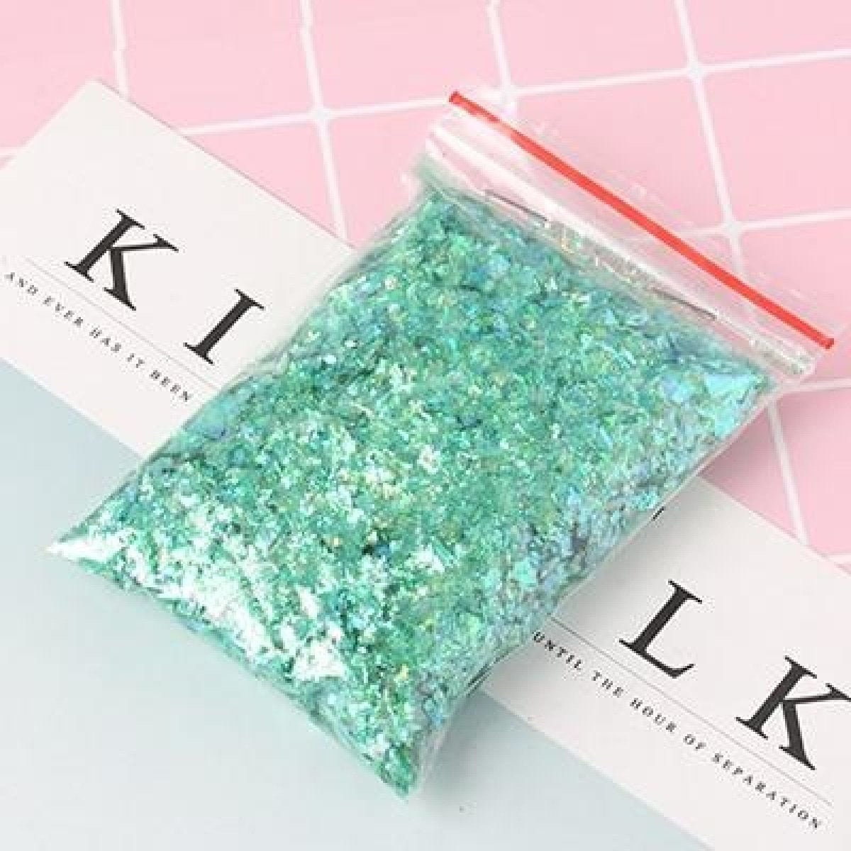 100g Holographic Nail Decoration Flakes Glitter DIY Nail Art 3D Sequin - Green - - Asia Sell