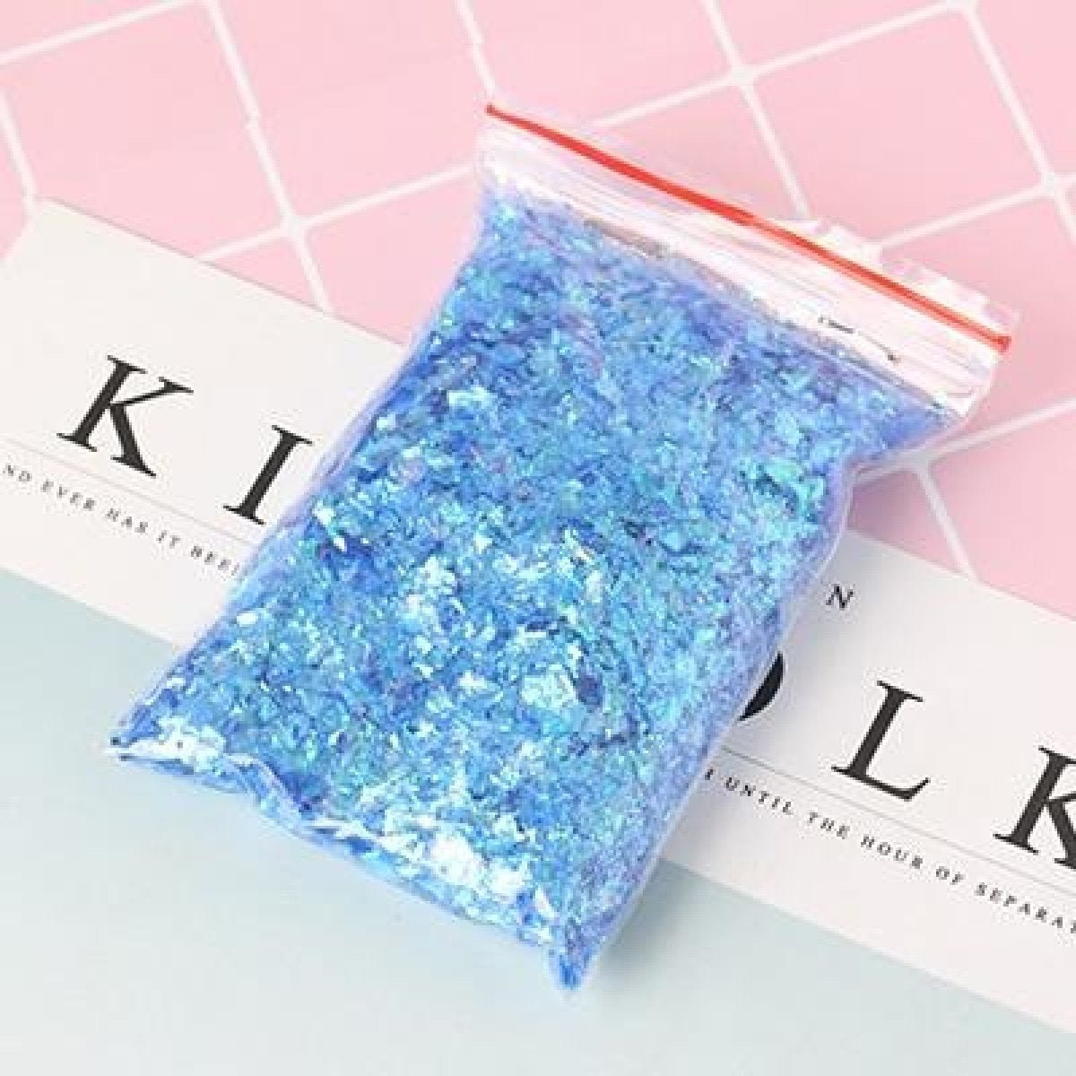 100g Holographic Nail Decoration Flakes Glitter DIY Nail Art 3D Sequin - Orange/Pink - - Asia Sell