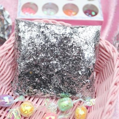 100g Holographic Nail Decoration Flakes Glitter DIY Nail Art 3D Sequin - Silver - - Asia Sell