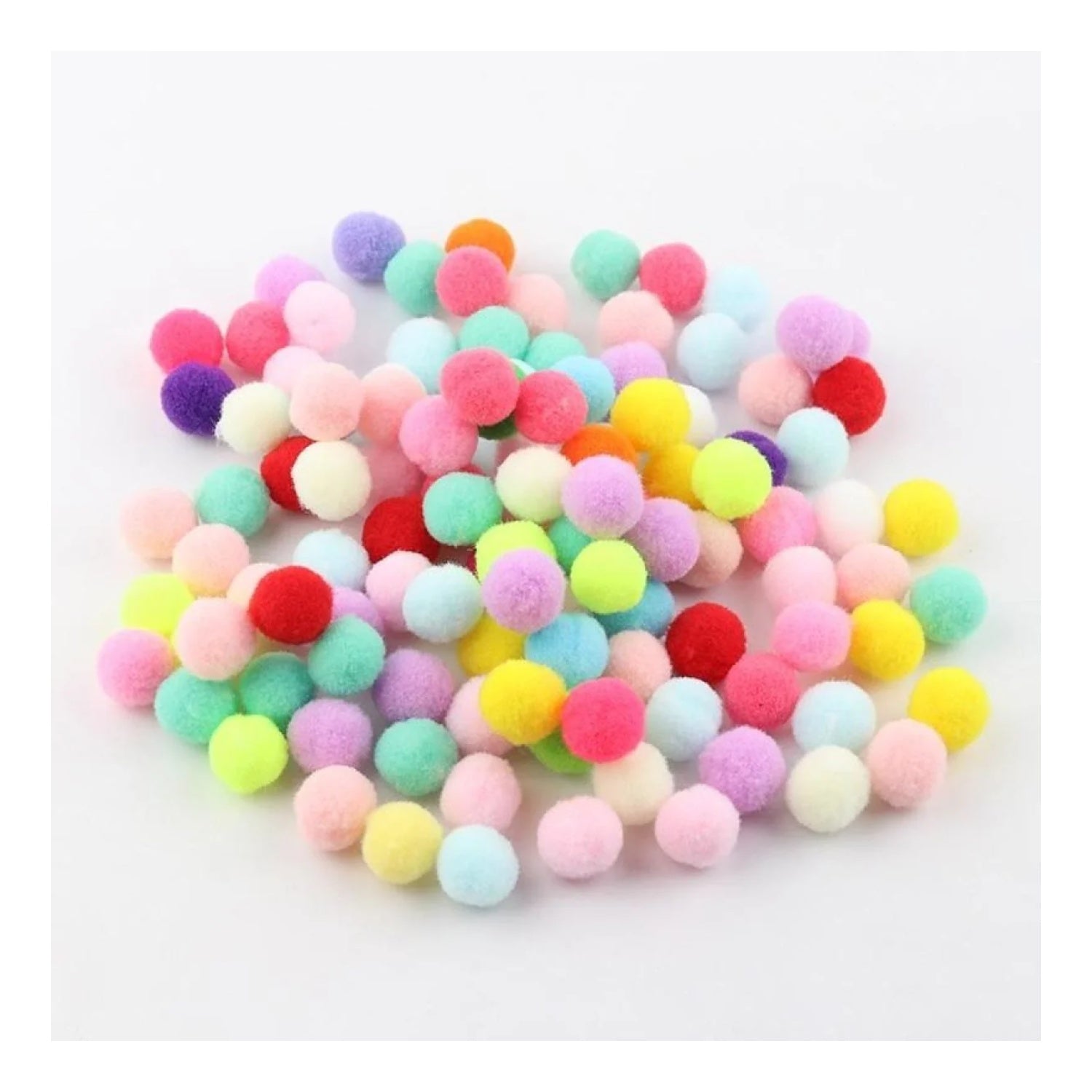 100g Pompoms 10mm Soft Fluffy Plush Balls Crafts Toys DIY Christmas Mixed - Aqua - Asia Sell