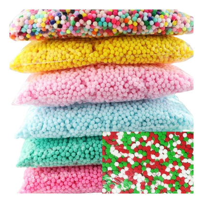100g Pompoms 10mm Soft Fluffy Plush Balls Crafts Toys DIY Christmas Mixed - Dark Pink - Asia Sell