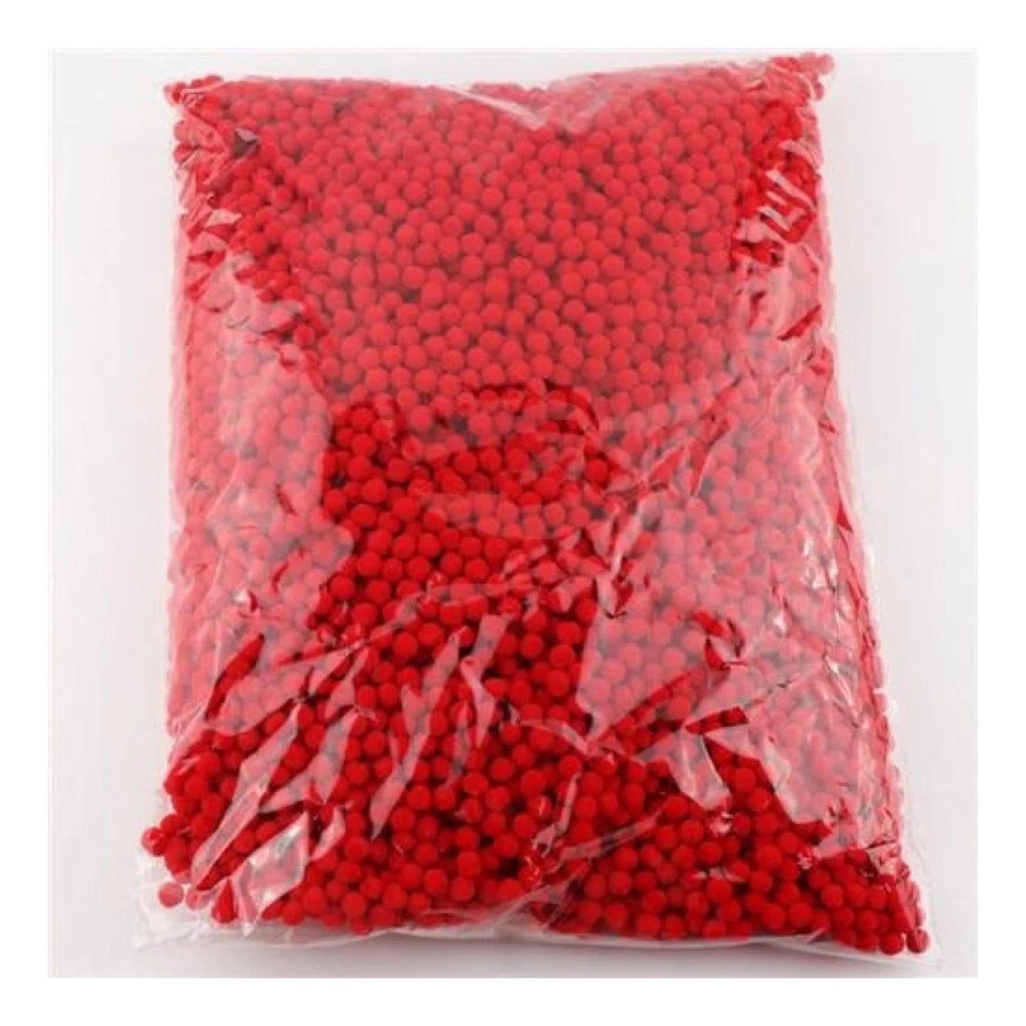 100g Pompoms 10mm Soft Fluffy Plush Balls Crafts Toys DIY Christmas Mixed - Red - Asia Sell