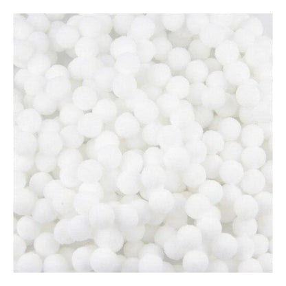 100g Pompoms 10mm Soft Fluffy Plush Balls Crafts Toys DIY Christmas Mixed - White - Asia Sell