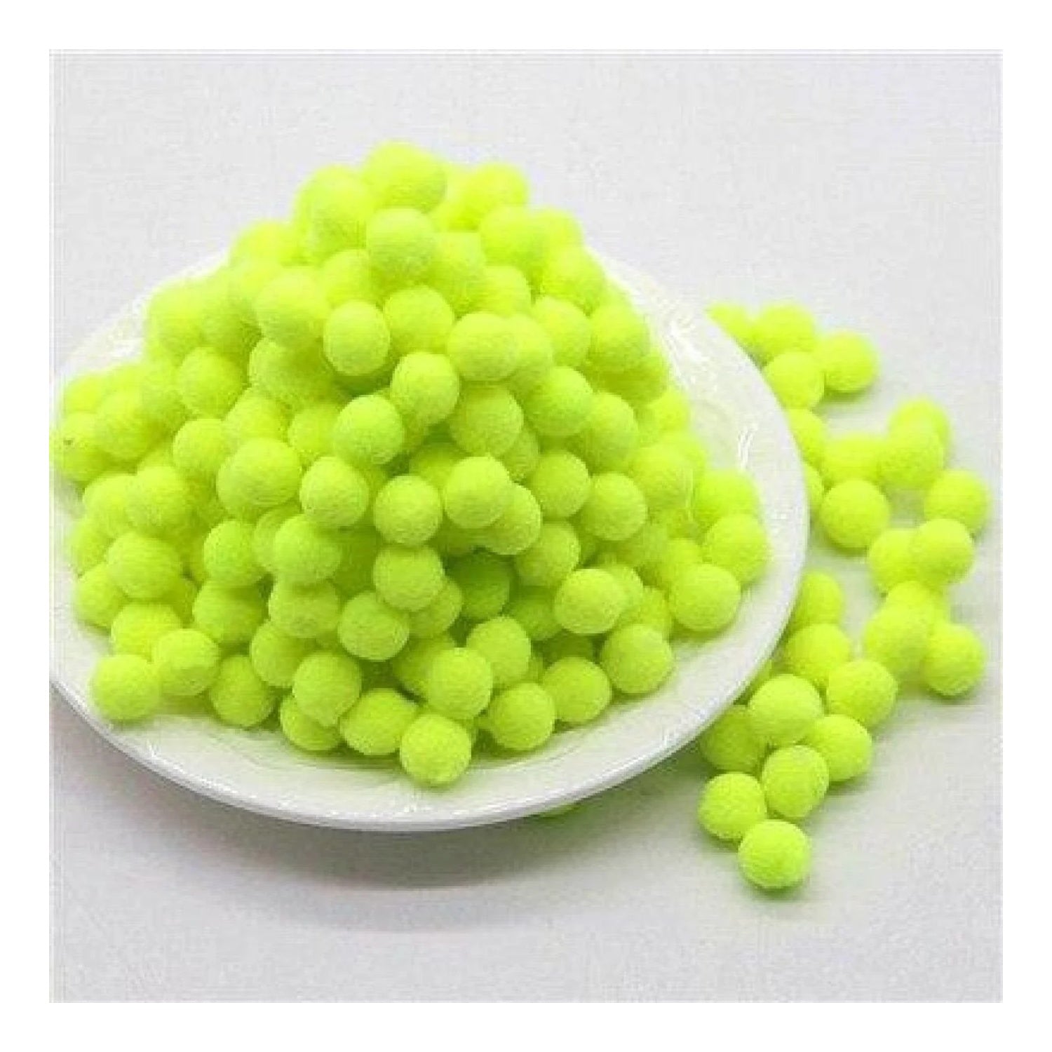 100g Pompoms 10mm Soft Fluffy Plush Balls Crafts Toys DIY Christmas Mixed - Yellow - Asia Sell
