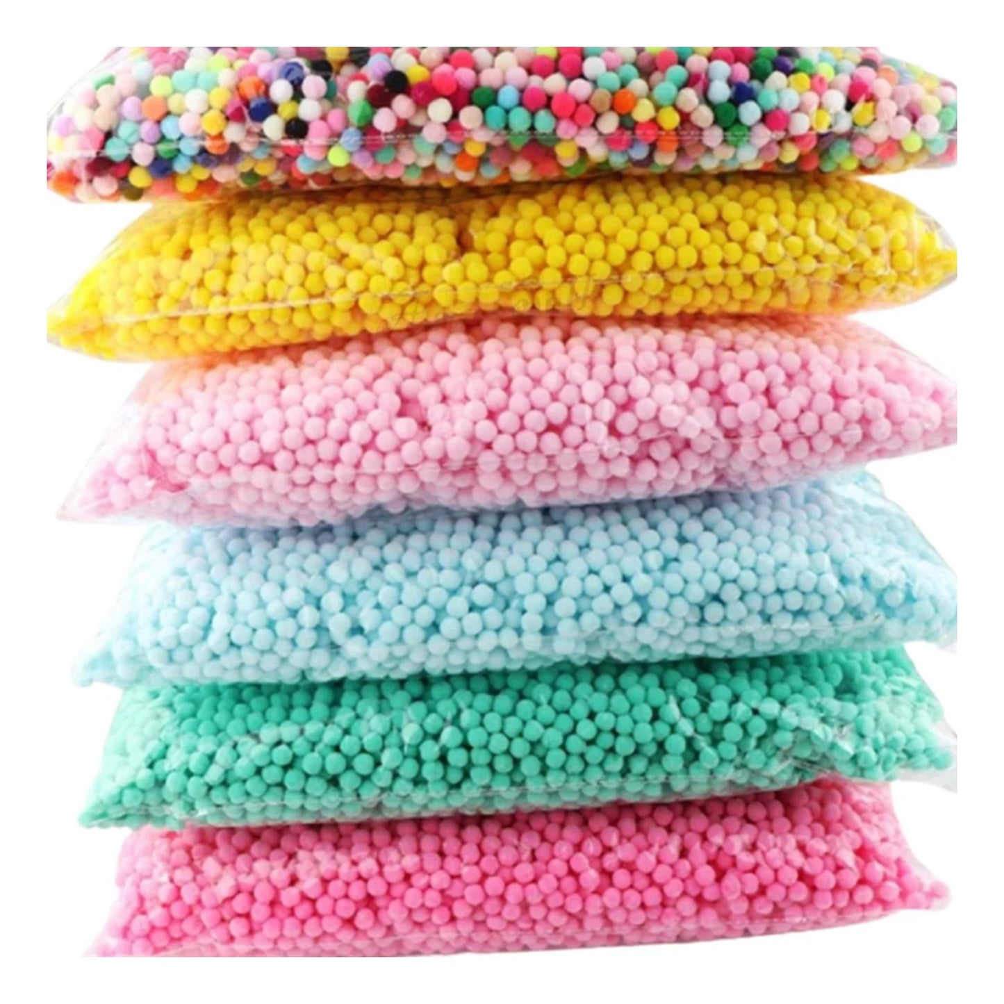 100g Pompoms 10mm Soft Fluffy Plush Balls Crafts Toys DIY Christmas Mixed - Yellow - Asia Sell