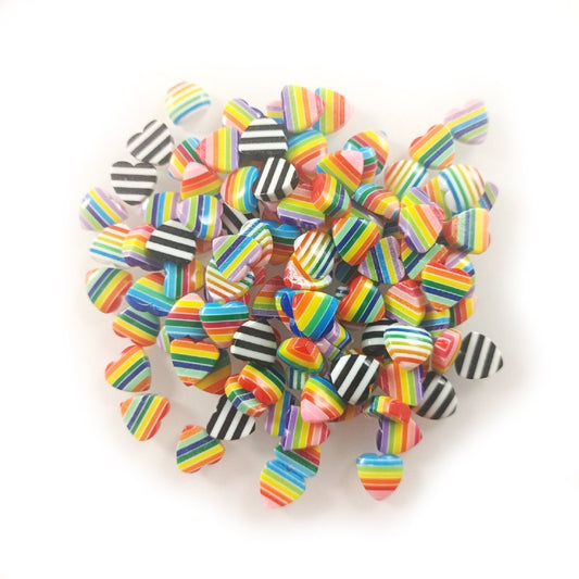 100pcs 10mm Cabochon Heart Shape Striped Resin Flatback Scrapbooking Crafts Resin Shapes - Asia Sell