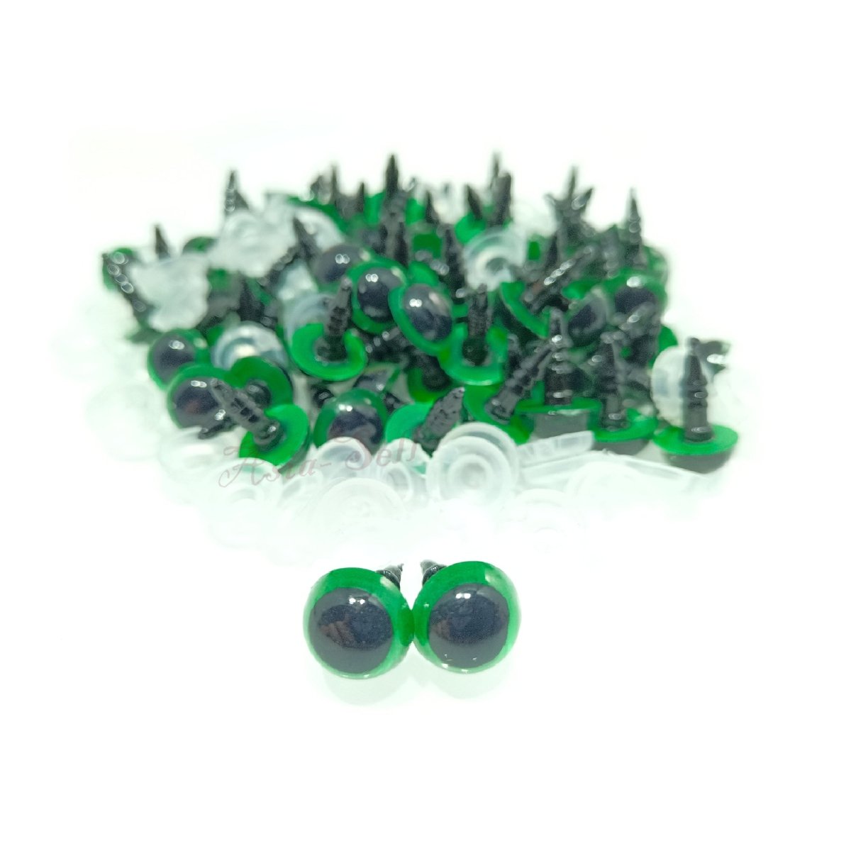 100pcs 10mm Colour Safety Eyes For Teddy Bear Doll Animal Puppet Crafts Plastic Eyes - Green - Asia Sell