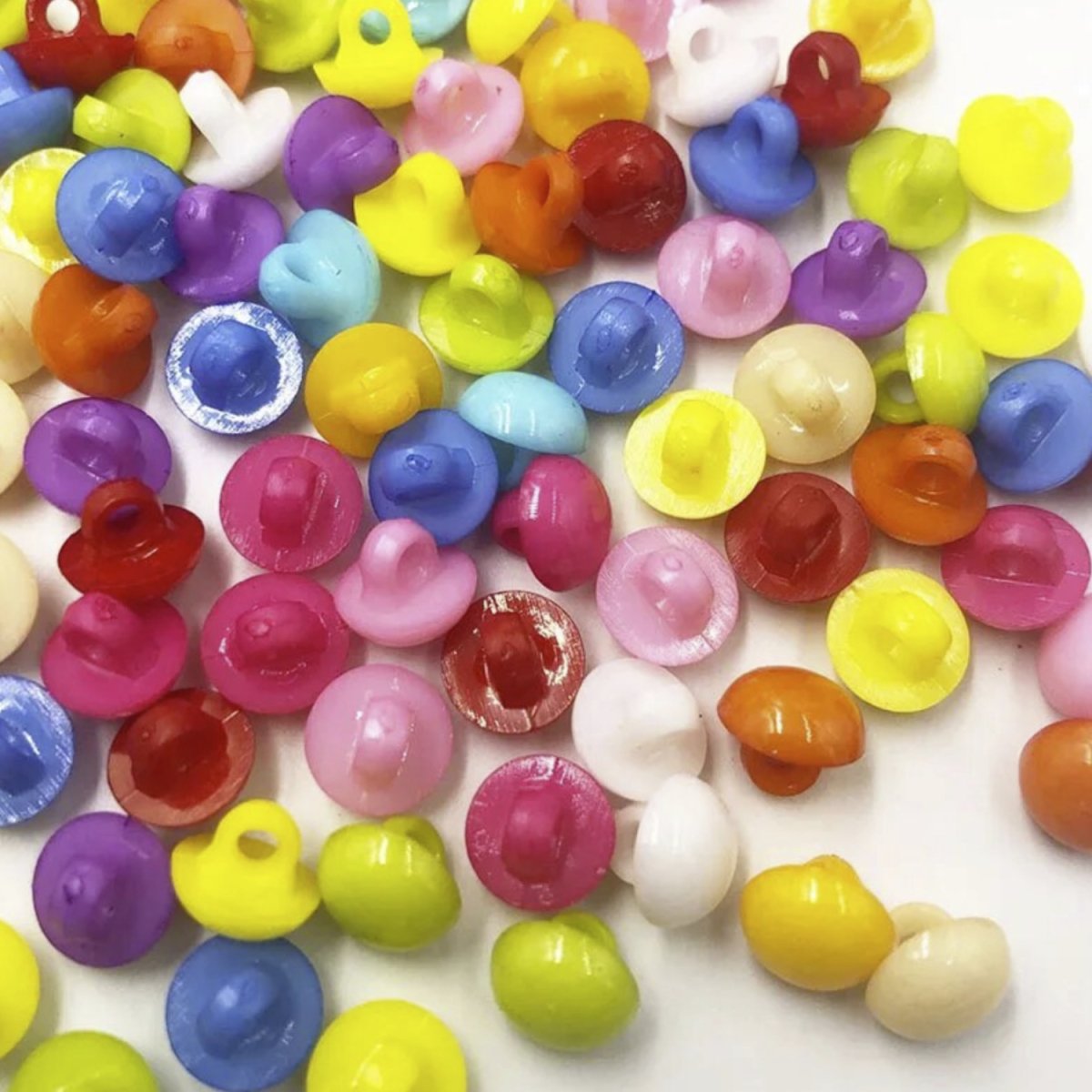 100pcs 10mm Mini Semicircle Plastic Buttons Sewing Appliques Baby Crafts Coloured - - Asia Sell