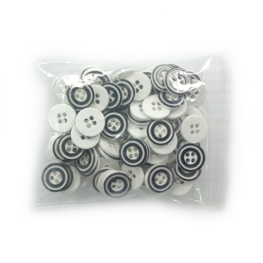 100pcs 11mm 4 Hole Resin Black and White Sewing Buttons Kids Clothes Scrapbooking DIY - Asia Sell