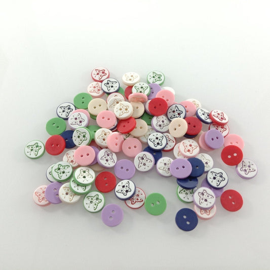 100pcs 11mm Butterfly Resin Buttons Mixed Skirt Garment Sewing Accessories DIY Scrapbooking - - Asia Sell