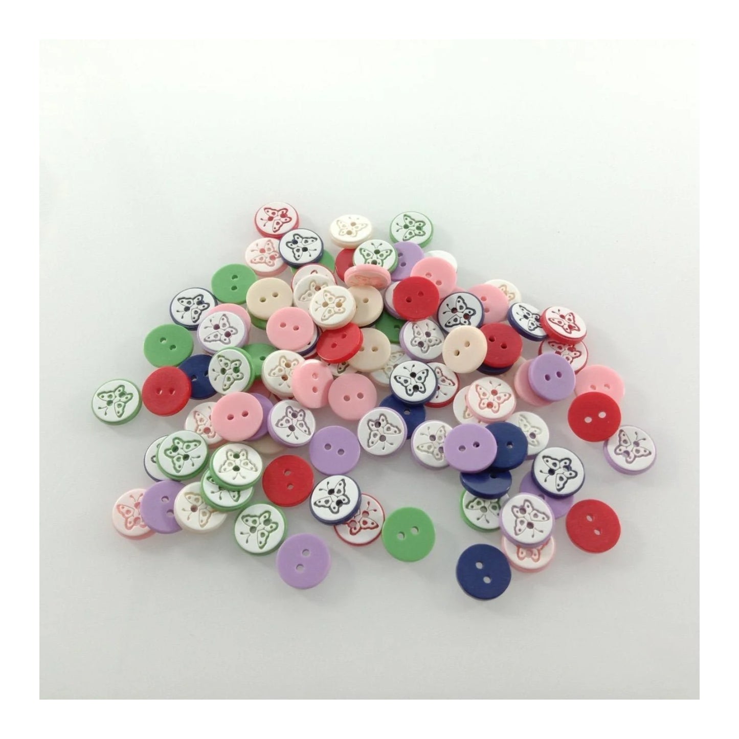 100pcs 11mm Butterfly Resin Buttons Mixed Skirt Garment Sewing Accessories DIY Scrapbooking - - Asia Sell