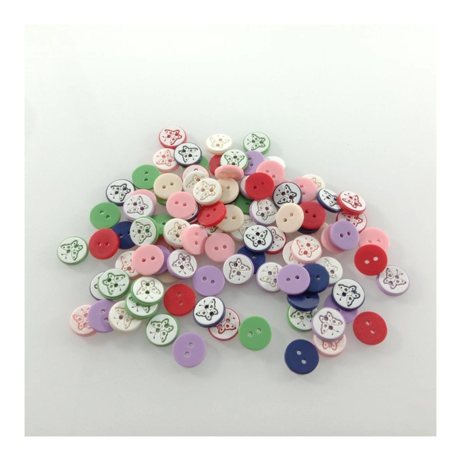 100pcs 11mm Butterfly Resin Buttons Mixed Skirt Garment Sewing Accessories DIY Scrapbooking - - Asia Sell