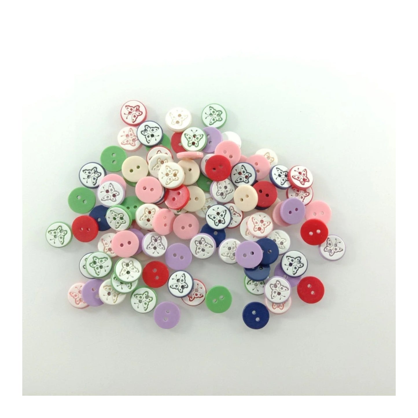 100pcs 11mm Butterfly Resin Buttons Mixed Skirt Garment Sewing Accessories DIY Scrapbooking - - Asia Sell