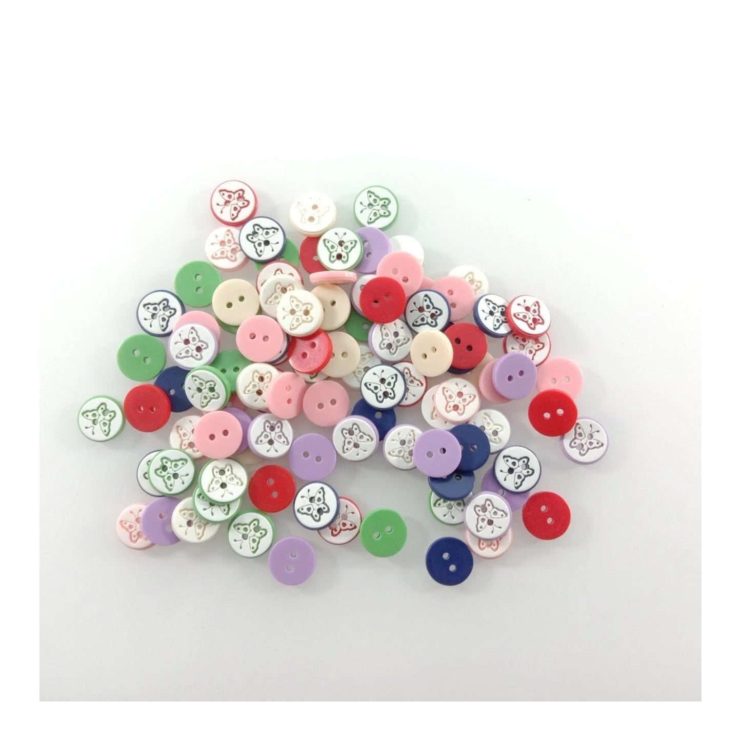 100pcs 11mm Butterfly Resin Buttons Mixed Skirt Garment Sewing Accessories DIY Scrapbooking - - Asia Sell