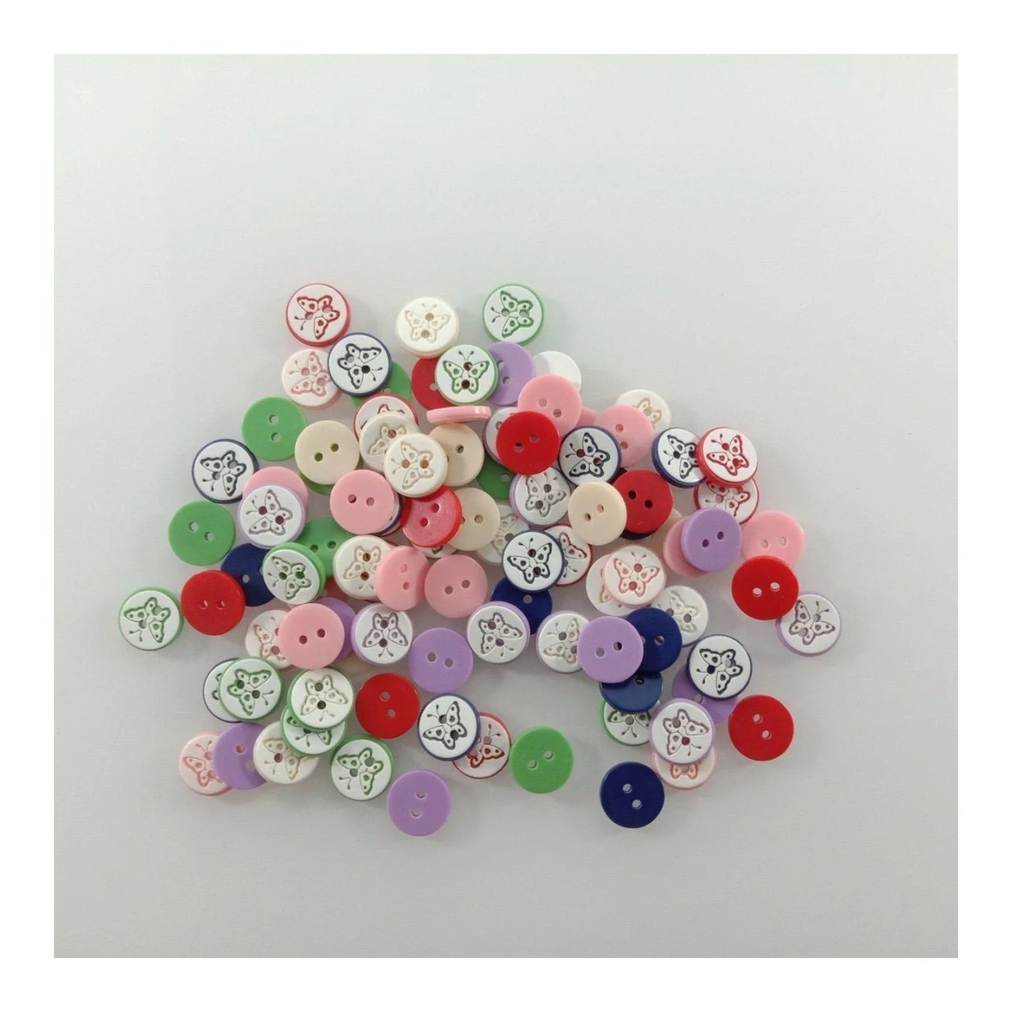 100pcs 11mm Butterfly Resin Buttons Mixed Skirt Garment Sewing Accessories DIY Scrapbooking - - Asia Sell