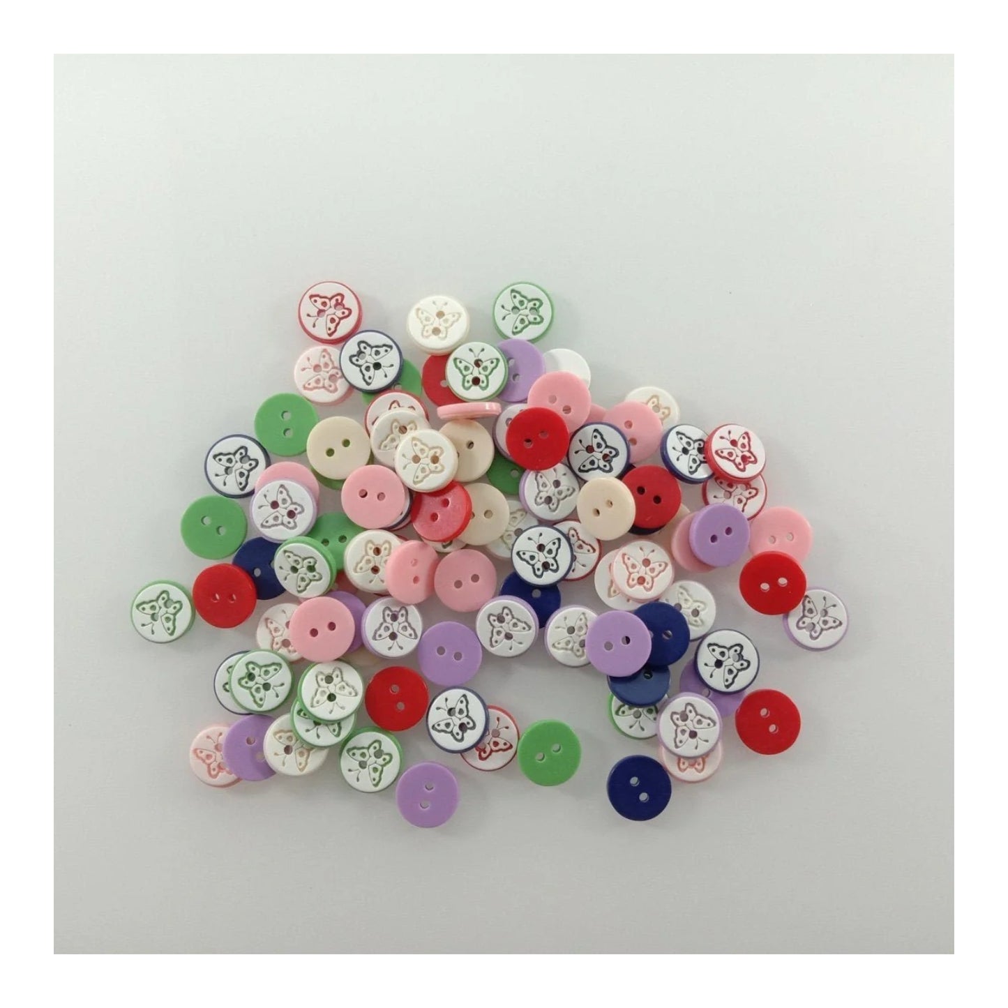 100pcs 11mm Butterfly Resin Buttons Mixed Skirt Garment Sewing Accessories DIY Scrapbooking - - Asia Sell