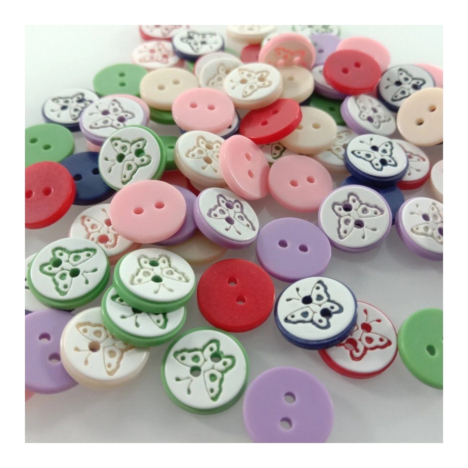 100pcs 11mm Butterfly Resin Buttons Mixed Skirt Garment Sewing Accessories DIY Scrapbooking - - Asia Sell