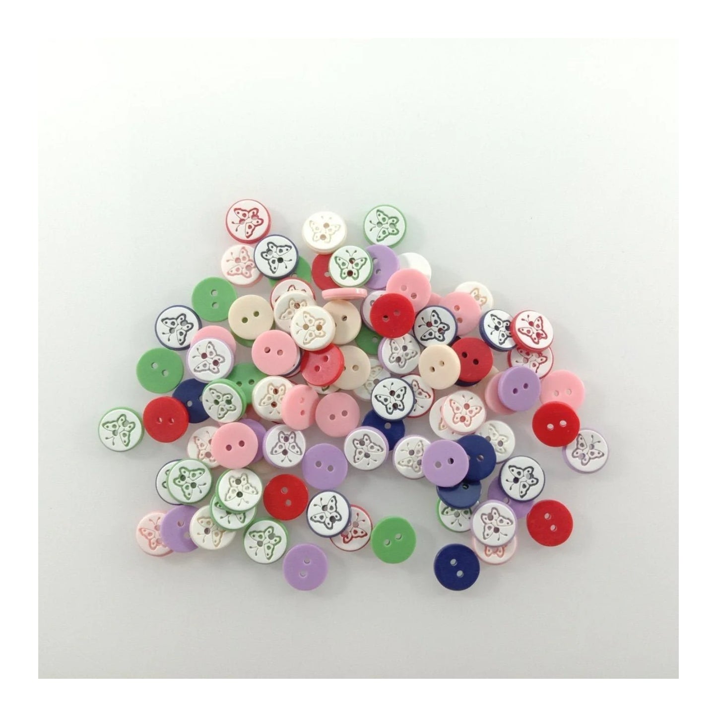 100pcs 11mm Butterfly Resin Buttons Mixed Skirt Garment Sewing Accessories DIY Scrapbooking - - Asia Sell
