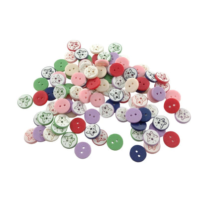 100pcs 11mm Butterfly Resin Buttons Mixed Skirt Garment Sewing Accessories DIY Scrapbooking - - Asia Sell